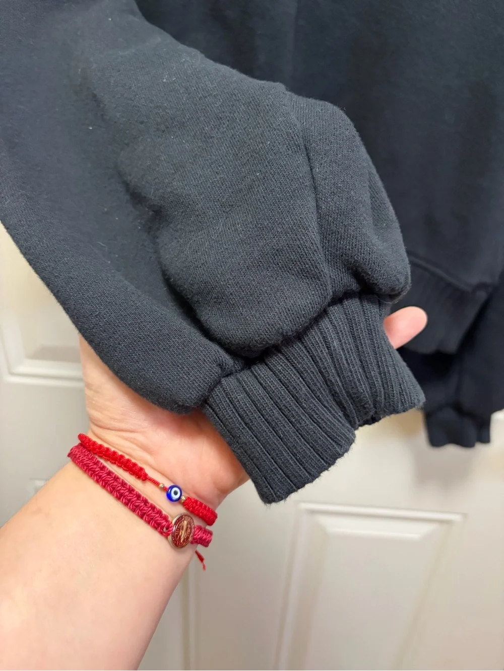Aerie Black quarter snap oversized pullover cropped sweatshirt S - Picture 5 of 7